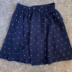 Navy blue polka dot skirt